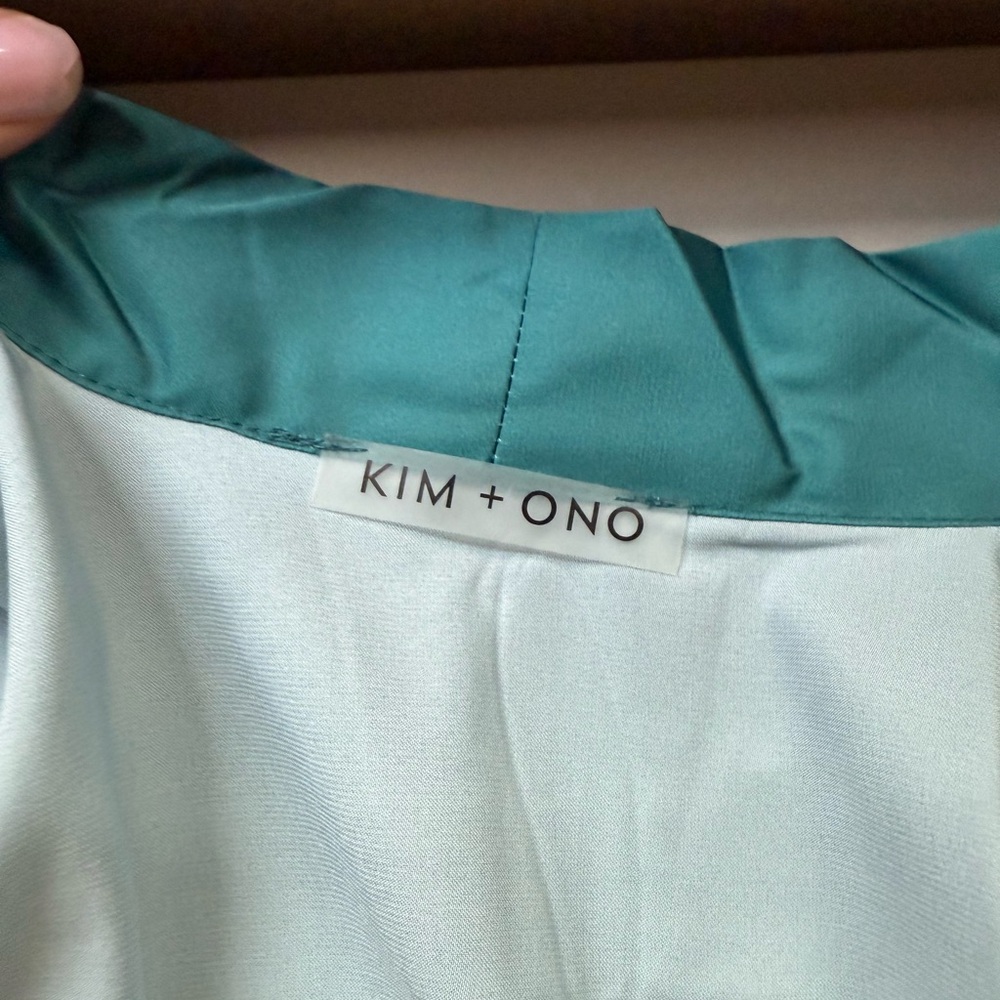 Green Floral Kimono Robe with Sash - Picture 11 of 12